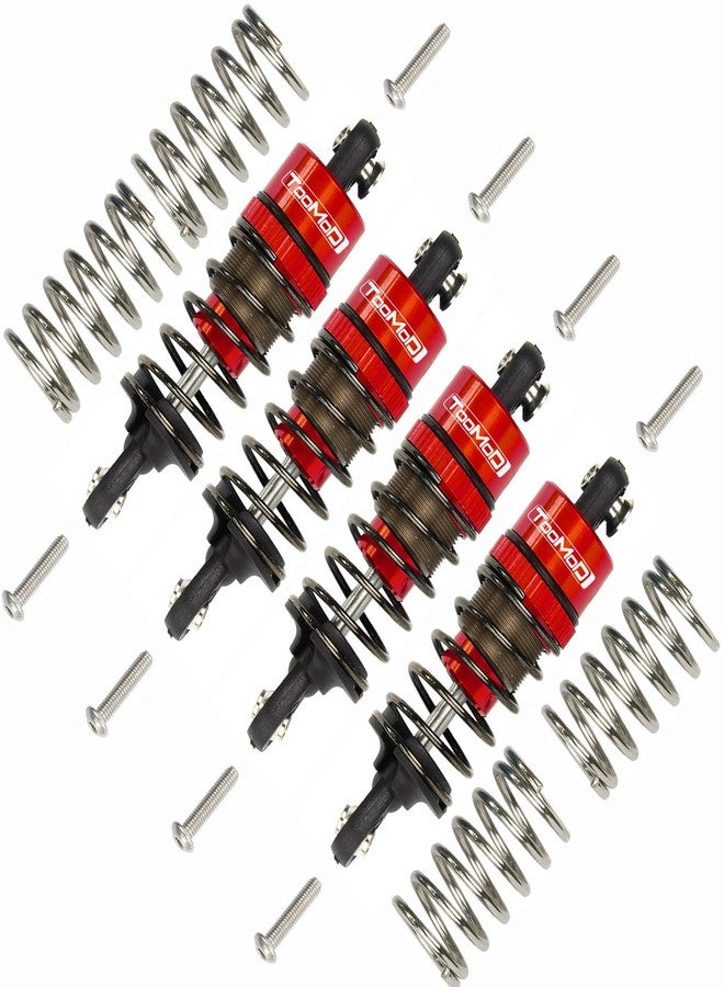 TOOMOD 1/10 55MM RC Oil filled Shock Absorbers kit for Tamiya TT-01 TT-02 WR-02 M05 M06 TA05 1:10 On Road Car Upgrades Replace Parts (Red) - Image 1